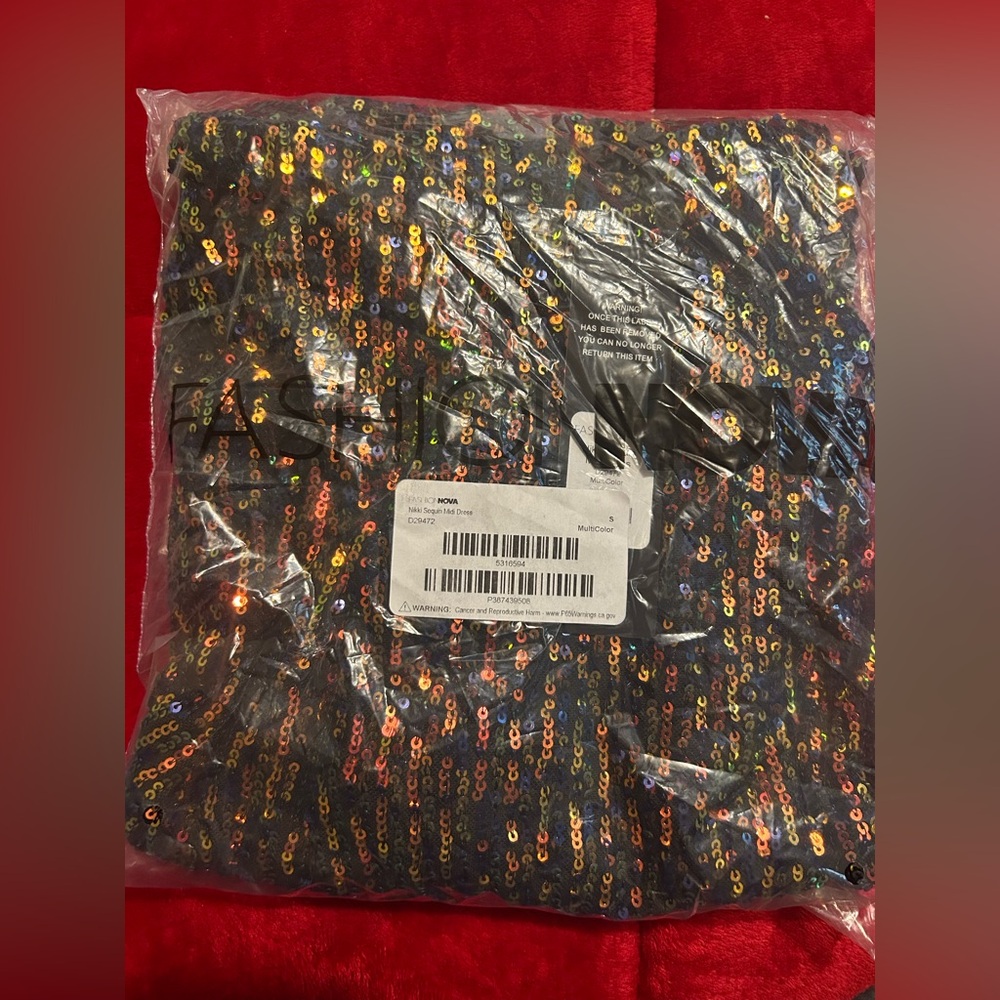Fashion Nova Sequin Cut-Out Midi Dress-Multicolor-Size Small💙 - Picture 5 of 5